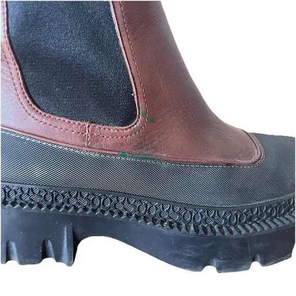 Coach Jayla Boots Brown Black Leather Lug Sole Platform Ankle Booties Women 7.5 - Picture 7 of 8